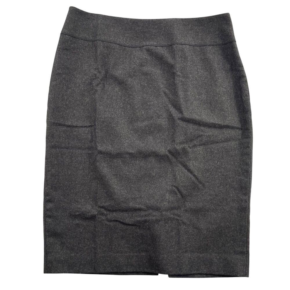 Magaschoni Skirt 14 Charcoal Wool Cashmere Flannel Pencil Quiet Luxury Office